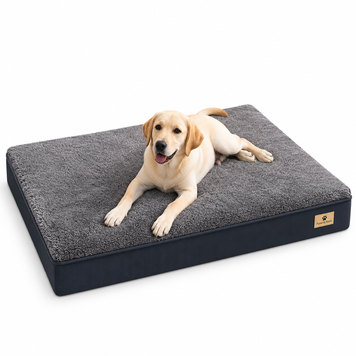 large dog bed thick orthopedic mattress rectangular bed design size M – Pulse & Pawz