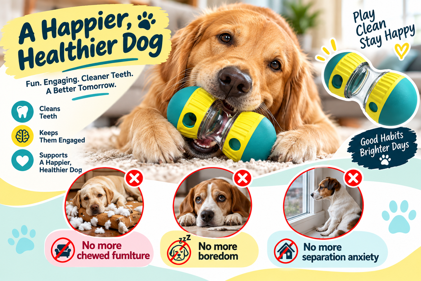 Dog Puzzle Toy – Elliptical Rolling Track Treat Dispenser