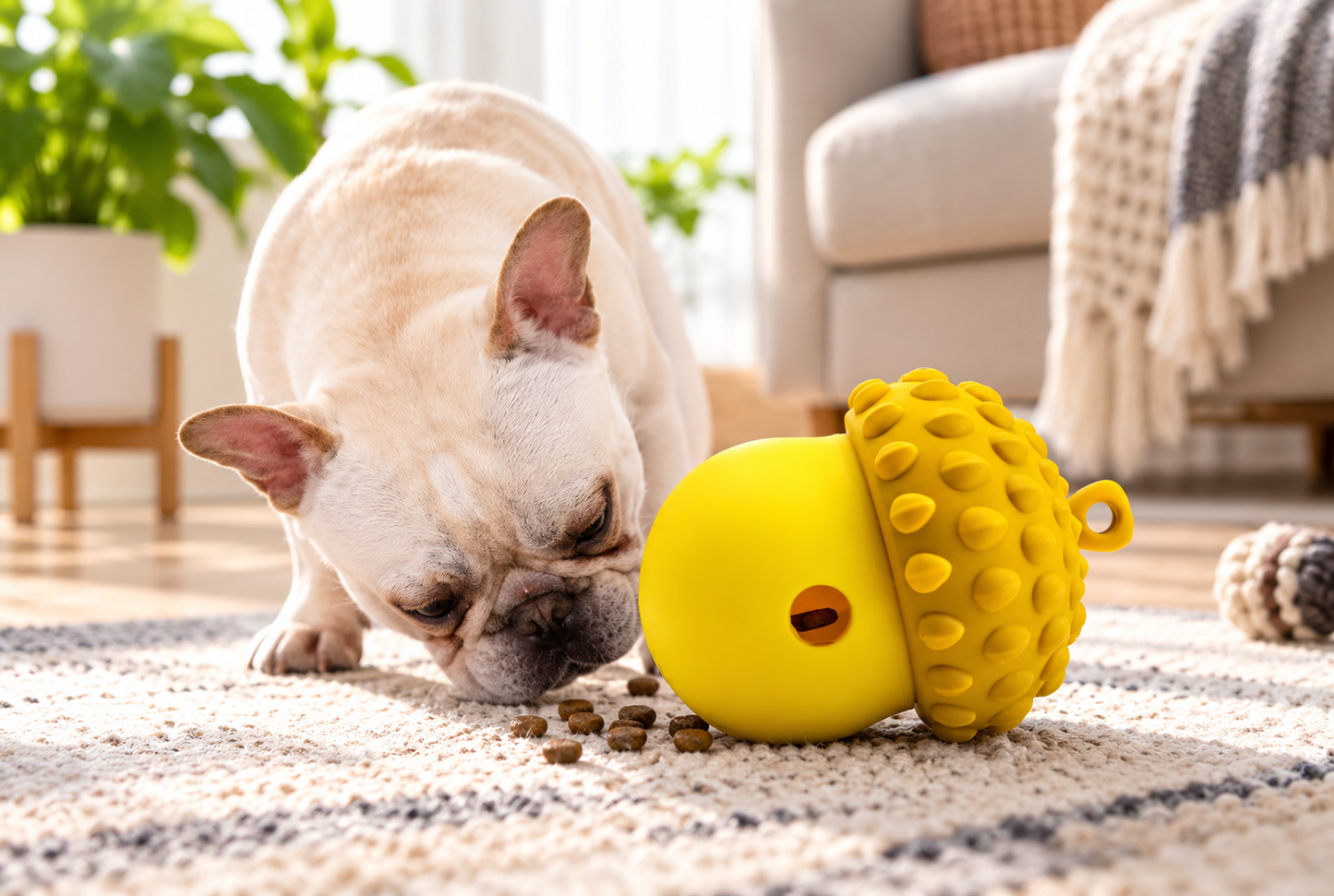 Interactive Chew Ball Puzzle Toy – Treat Dispensing Teething Toy for Dogs
