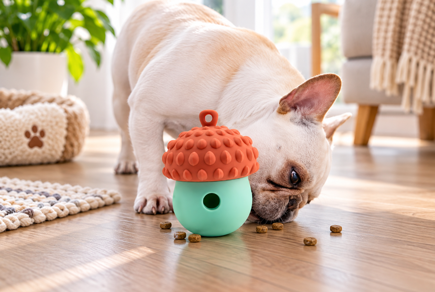 Interactive Chew Ball Puzzle Toy – Treat Dispensing Teething Toy for Dogs