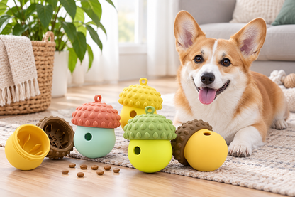 Interactive Chew Ball Puzzle Toy – Treat Dispensing Teething Toy for Dogs
