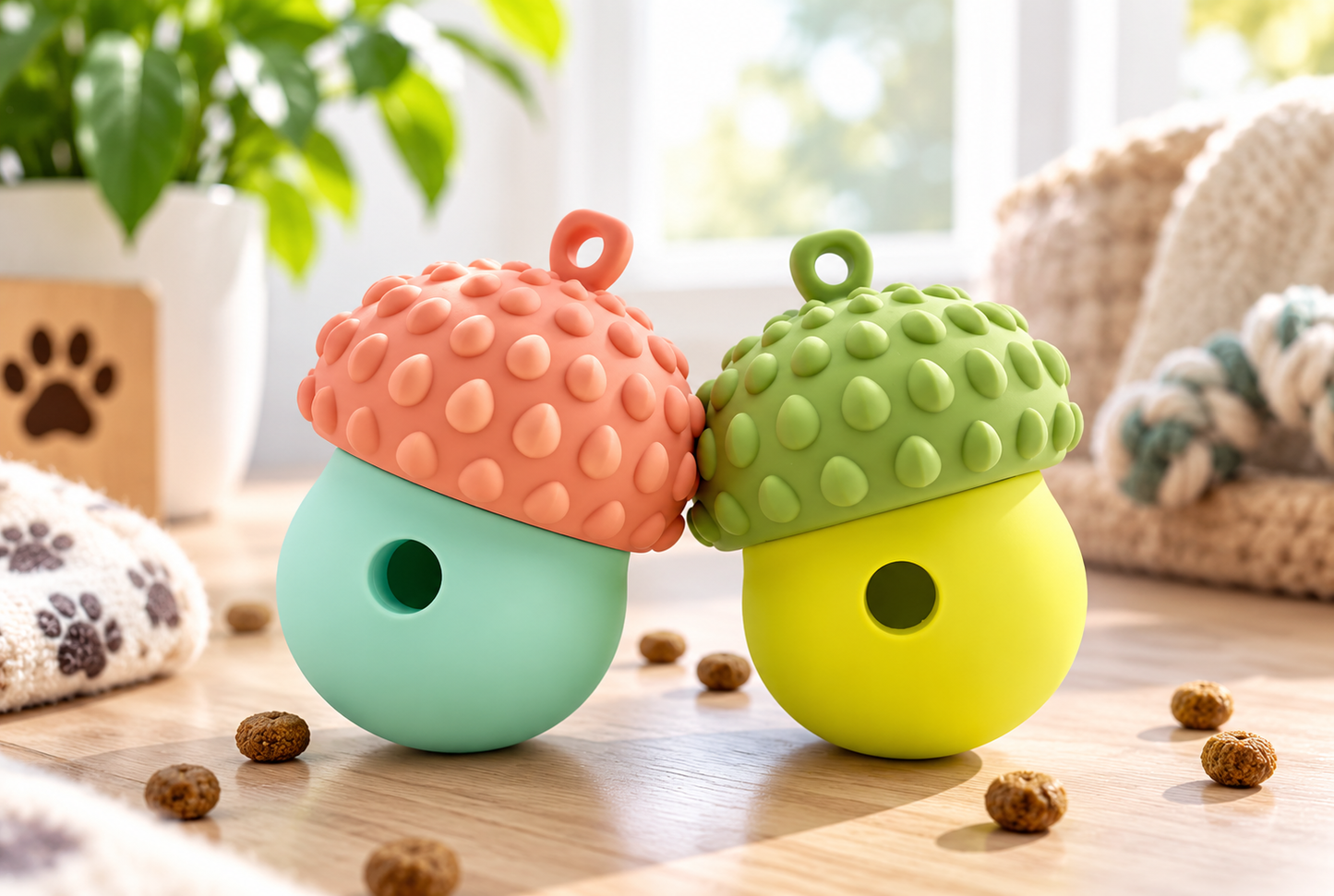 Interactive Chew Ball Puzzle Toy – Treat Dispensing Teething Toy for Dogs